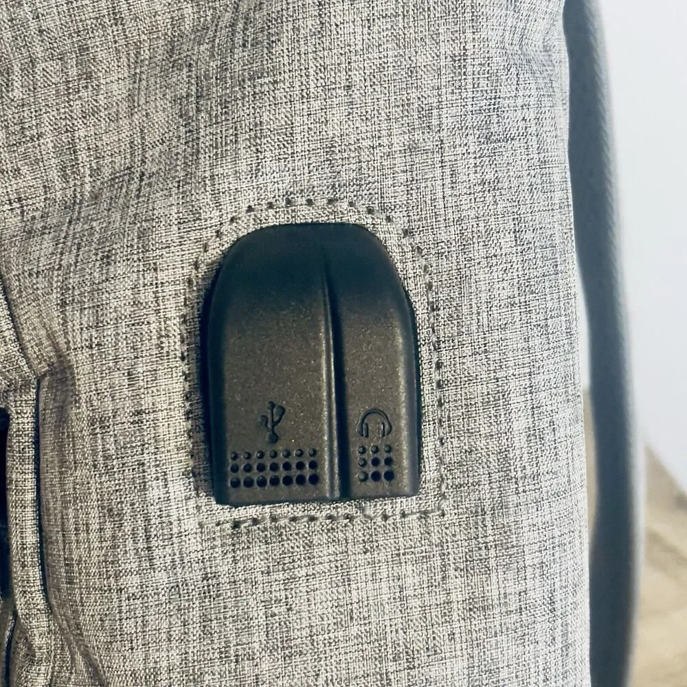 YALUNDISI Vintage Backpack Travel Laptop Backpack with usb Gray Greay NWOT - Picture 13 of 14